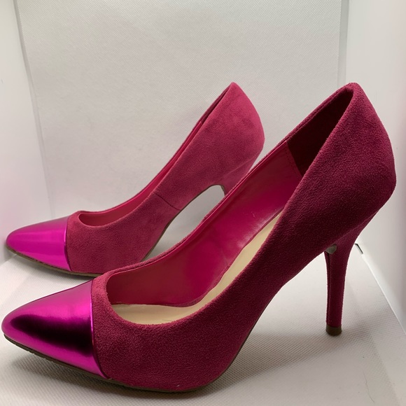 Candie's Shoes - Candies Pink Metallic Tipped Pumps Heels